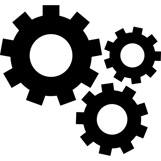 Logo de engranajes de distribución